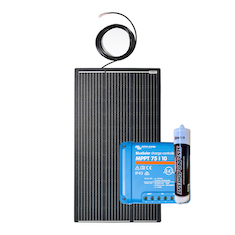 SolarGo2 100W Semi-Flexi Solar Panel Black Rear Exit Kit