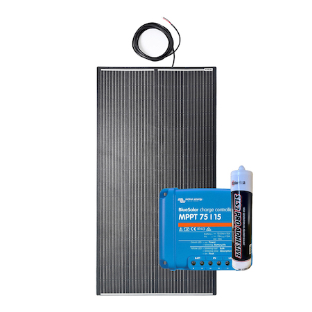 SolarGo2 200W Semi-Flexi Solar Panel Black Rear Exit Kit