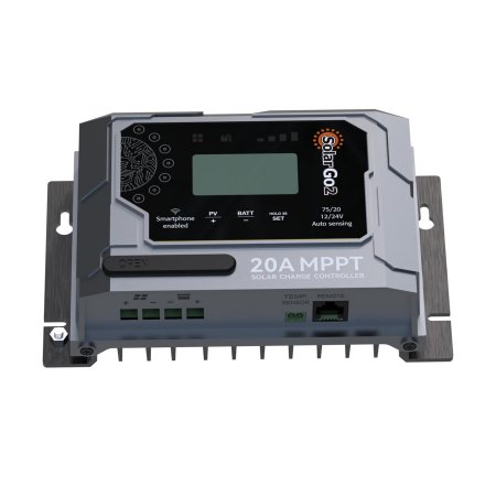 SolarGo2 75V 20A MPPT Solar controller with BT and Display